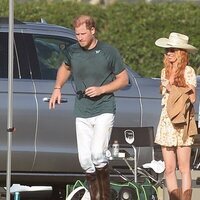 El Príncipe Harry tras haber disputado un partido de polo en Santa Barbara