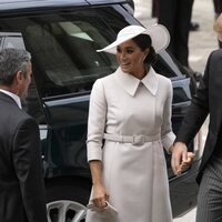 El Príncipe Harry y Meghan Markle, cogidos de la mano a su llegada al Servicio de Acción de Gracias por el Jubileo de Platino