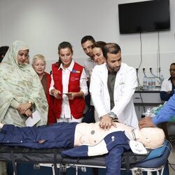 La Reina Letizia en una visita a la universidad de Nuakchot en Mauritania