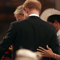 El gesto cariñoso de Meghan Markle con el Príncipe Harry en el Servicio de Acción de Gracias por el Jubileo de Platino