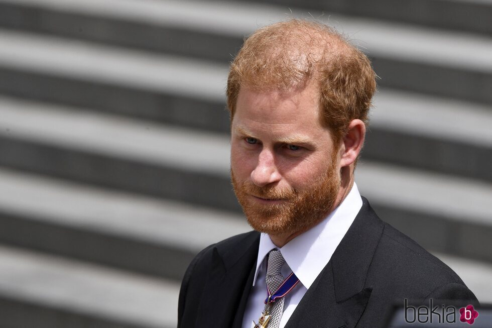 El Príncipe Harry tras la celebración del Servicio de Acción de Gracias por el Jubileo de Platino