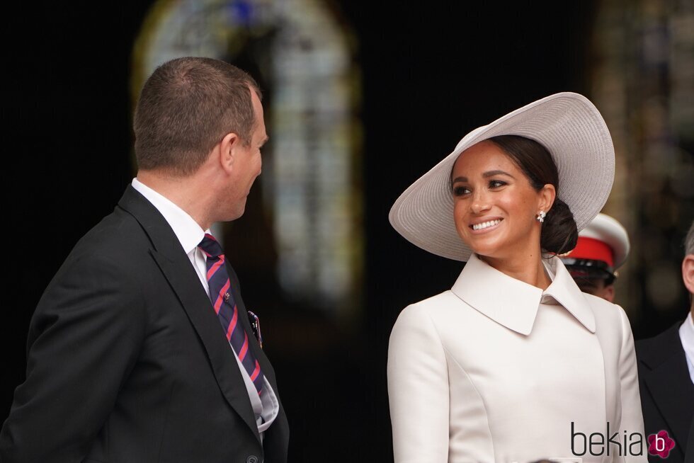 Peter Phillips y Meghan Markle en el Servicio de Acción de Gracias por el Jubileo de Platino