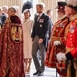 Eugenia de York y el Príncipe Harry y Meghan Markle en el Servicio de Acción de Gracias por el Jubileo de Platino