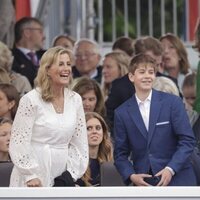 Sophie de Wessex y sus hijos Lady Louise y James Mountbatten-Windsor en el concierto del Jubileo de Platino