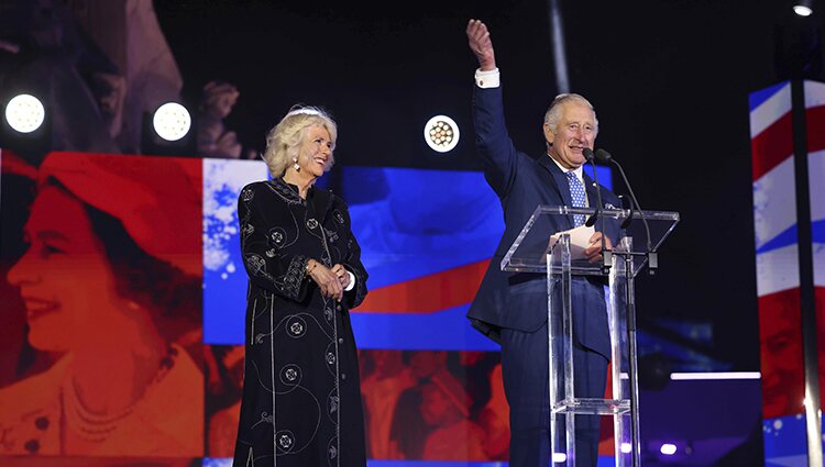 El Príncipe Carlos en su discurso junto a Camilla Parker en el concierto por el Jubileo de Platino