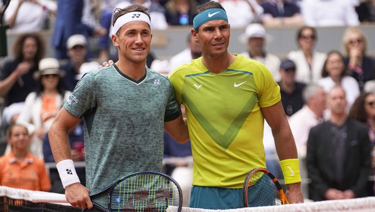 Casper Ruud y Rafa Nadal en la final de Roland Garros 2022