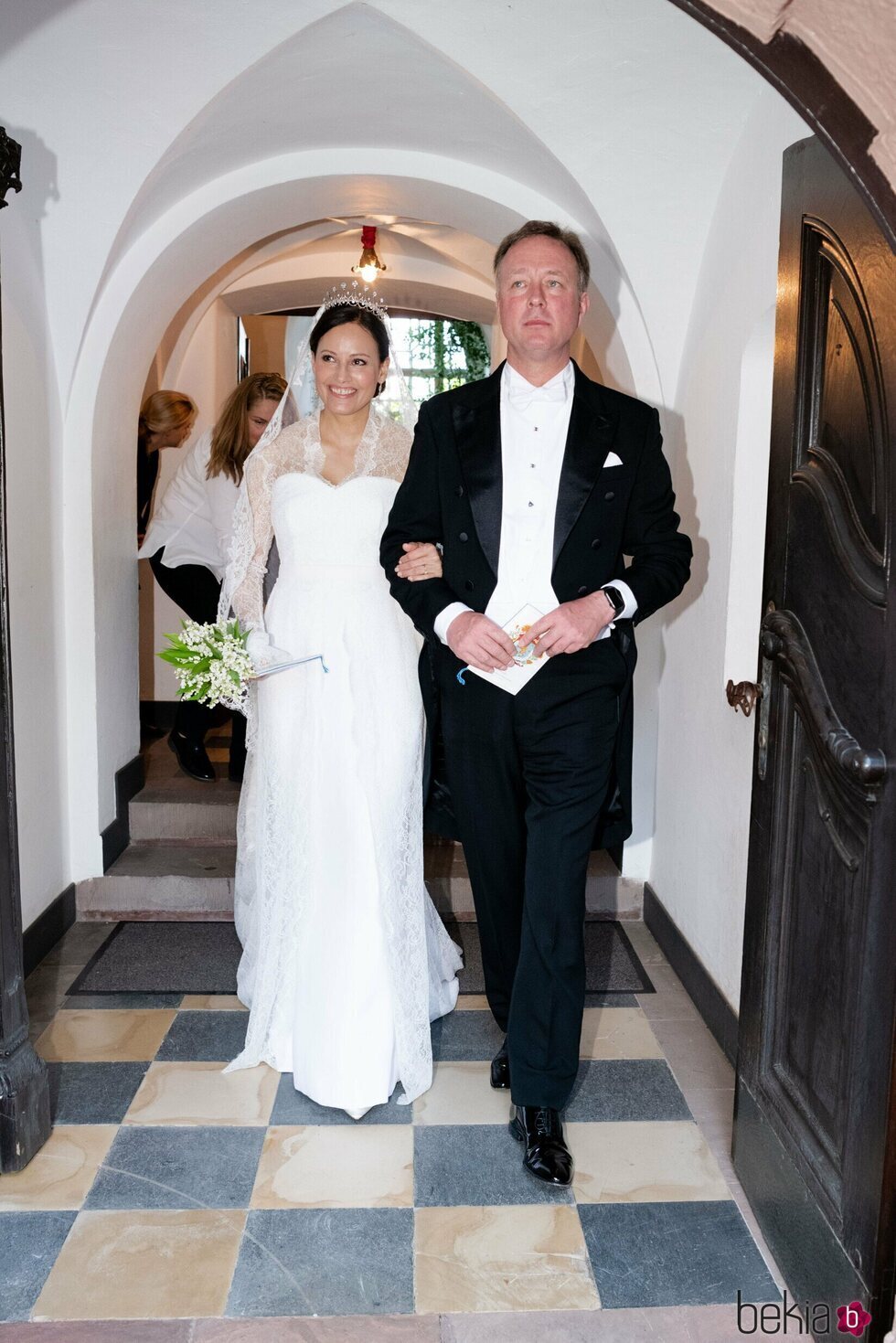 Gustav zu Sayn-Wittgenstein-Berleburg y Carina Axelsson en su boda