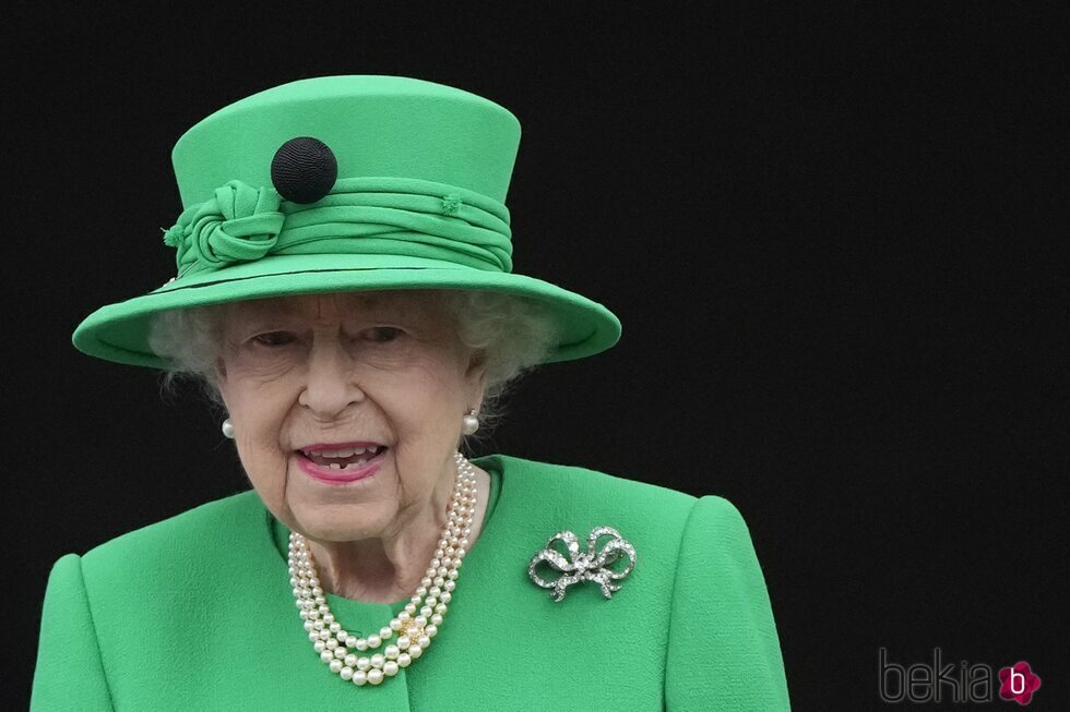 La Reina Isabel en el final del Jubileo de Platino en Buckingham Palace