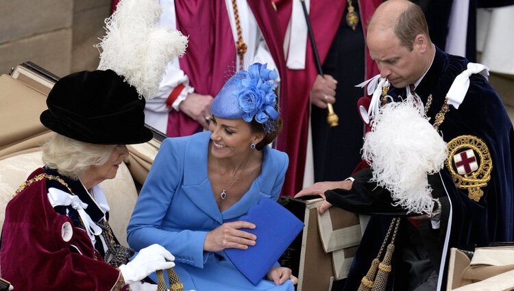 Camilla Parker y Kate Middleton, muy cómplices junto al Príncipe Guillermo en el Día de la Jarretera 2022