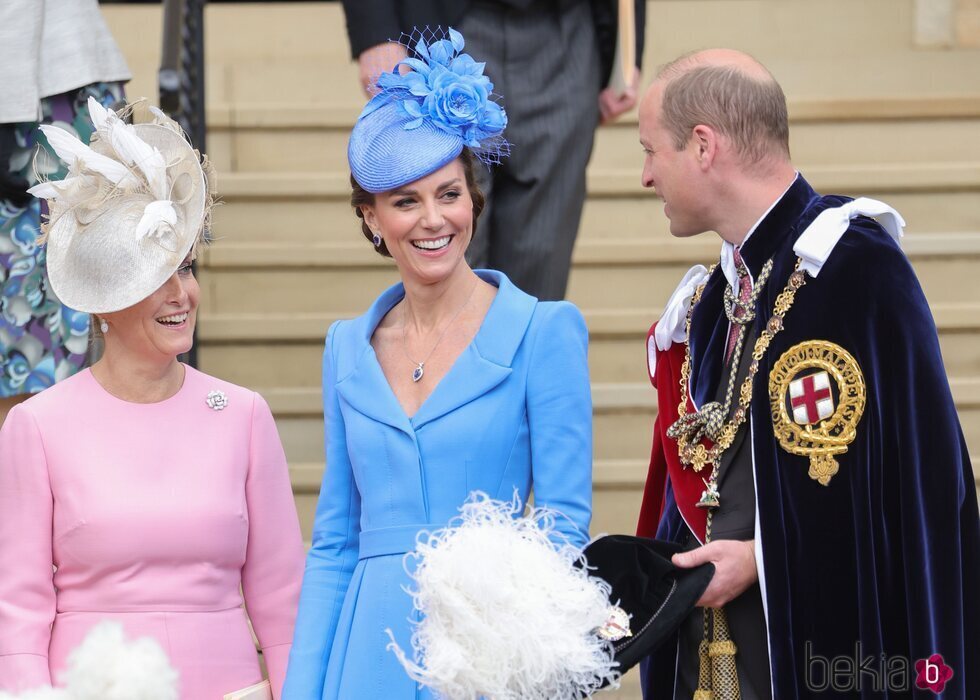 Sophie de Wessex y el Príncipe Guillermo y Kate Middleton en el Día de la Jarretera 2022