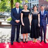 Guillermo Alejandro y Máxima de Holanda y Federico y Mary de Dinamarca en una cena en Grote Kerk