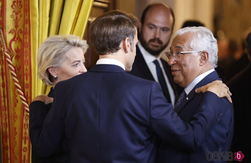 Ursula von der Leyen, Emmanuel Macon y António Costa en la cena por la Cumbre de la OTAN en Madrid