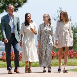 Los Reyes Felipe y Letizia, la Princesa Leonor y la Infanta Sofía de camino a un acto de la Fundación Princesa de Girona 2022