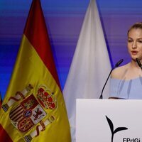 La Princesa Leonor pronunciando un discurso en los Premios Princesa de Girona 2022