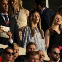 La Princesa Leonor y la Infanta Sofía en el partido entre Dinamarca y España de la UEFA Women's Euro 2022