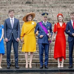 Los Reyes de Bélgica con sus hijos en el Día Nacional de Bélgica 2022