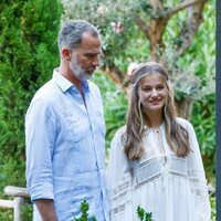 El Rey Felipe y la Princesa Leonor en la Cartuja de Valldemossa de Mallorca