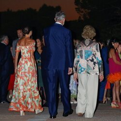 Los Reyes Felipe y Letizia y la Reina Sofía tras el besamanos en la recepción a la sociedad balear en Marivent