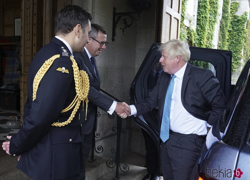 Boris Johnson a su llegada a Balmoral para despedirse de la Reina Isabel