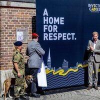 El Príncipe Harry y Meghan Markle en un momento de la presentación de los Invictus Games 2023 en Düsseldorf