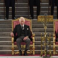 Los Reyes Carlos y Camilla en el Palacio de Westminster para el primer discurso de Carlos III en el Parlamento como Rey