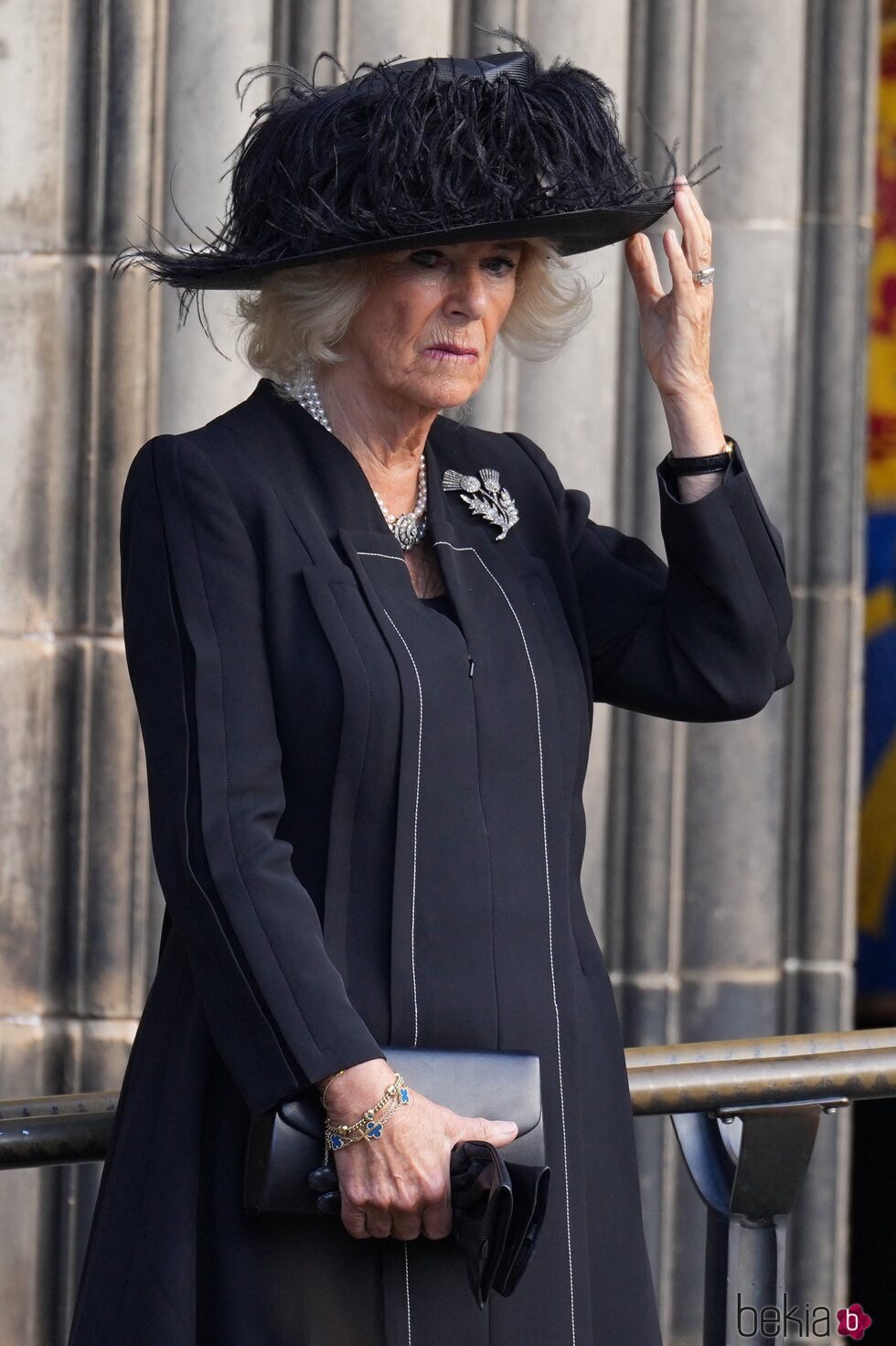 La Reina Camilla en el funeral por la Reina Isabel II en Edimburgo