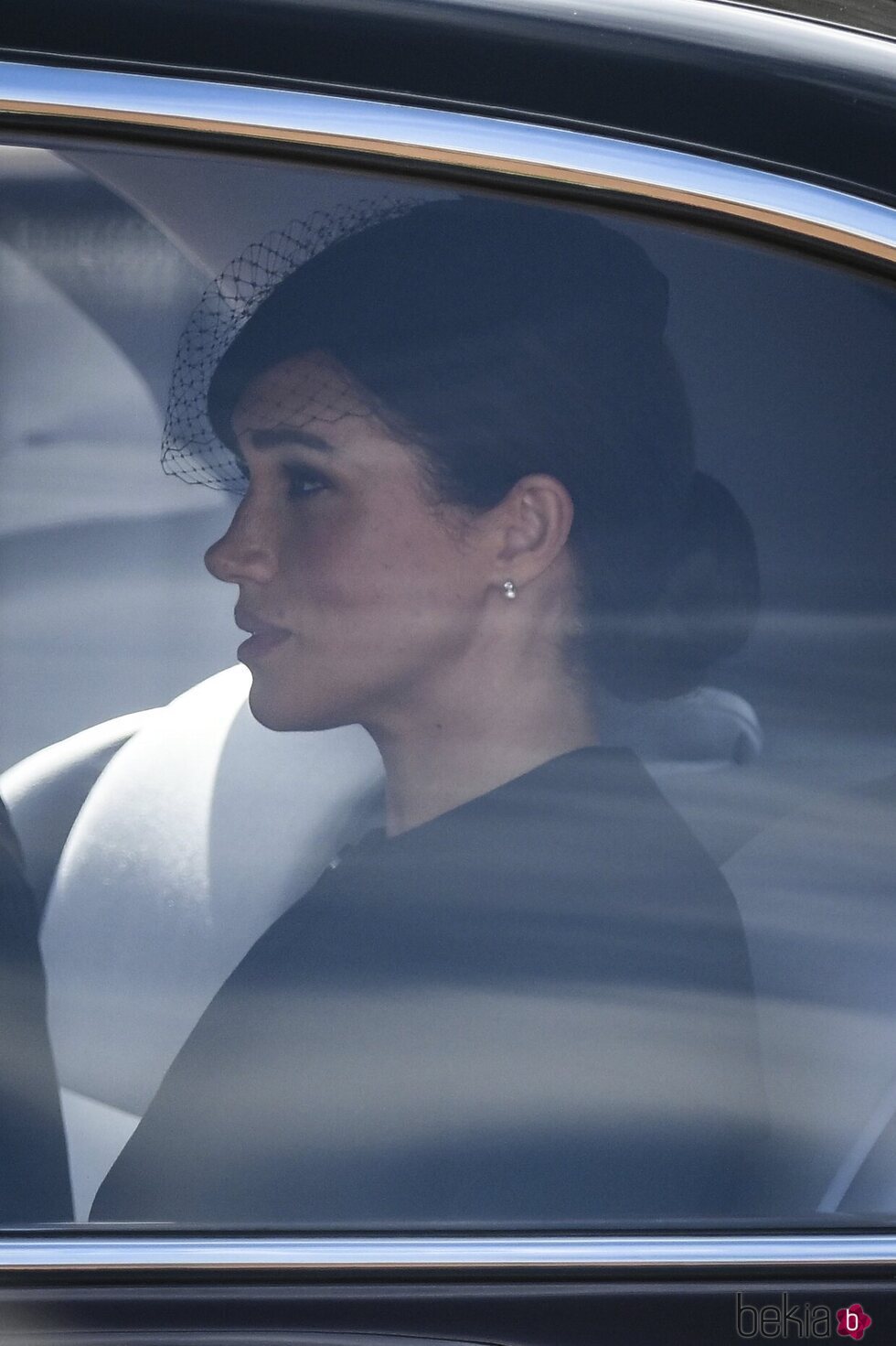 Meghan Markle a la salida de Buckingham Palace acompañando al féretro de la Reina Isabel II