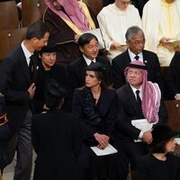 Rania de Jordania y Abdalá de Jordania en el funeral de la Reina Isabel II