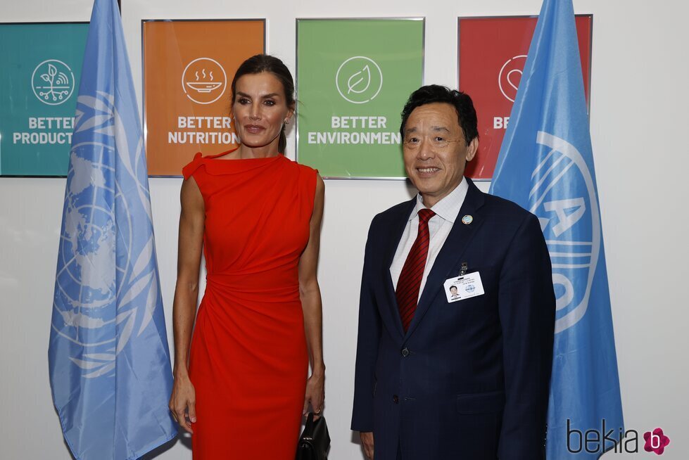 La Reina Letizia con el Director de la FAO en Nueva York