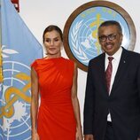 La Reina Letizia con el Director de la OMS en Nueva York