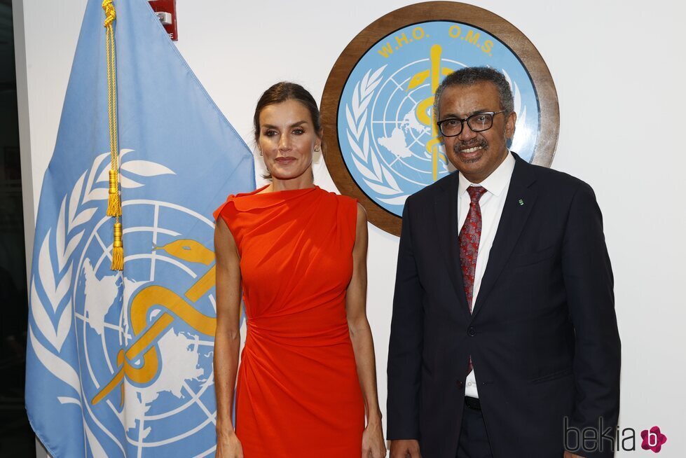 La Reina Letizia con el Director de la OMS en Nueva York