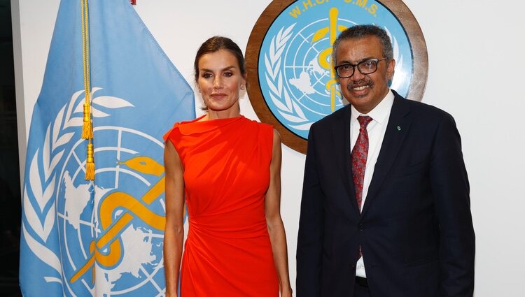 La Reina Letizia con el Director de la OMS en Nueva York