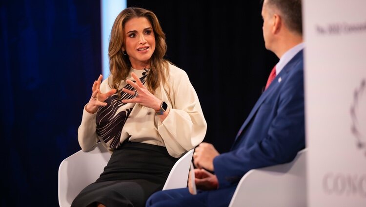 Rania de Jordania en Nueva York en el encuentro de la ONG Concordia