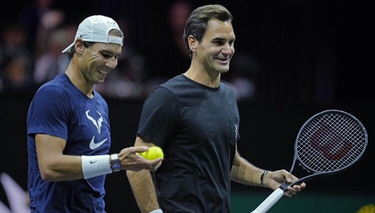 Rafa Nadal y Roger Federer entrenan juntos en la Laver Cup