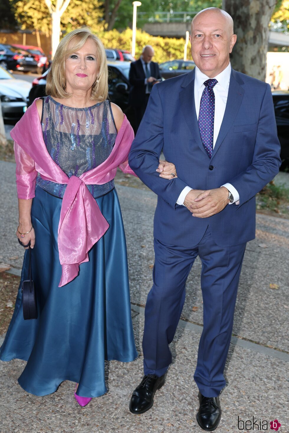 Nieves Álvarez y su marido, Guillermo Mercado, en la boda de Euprepio Padula