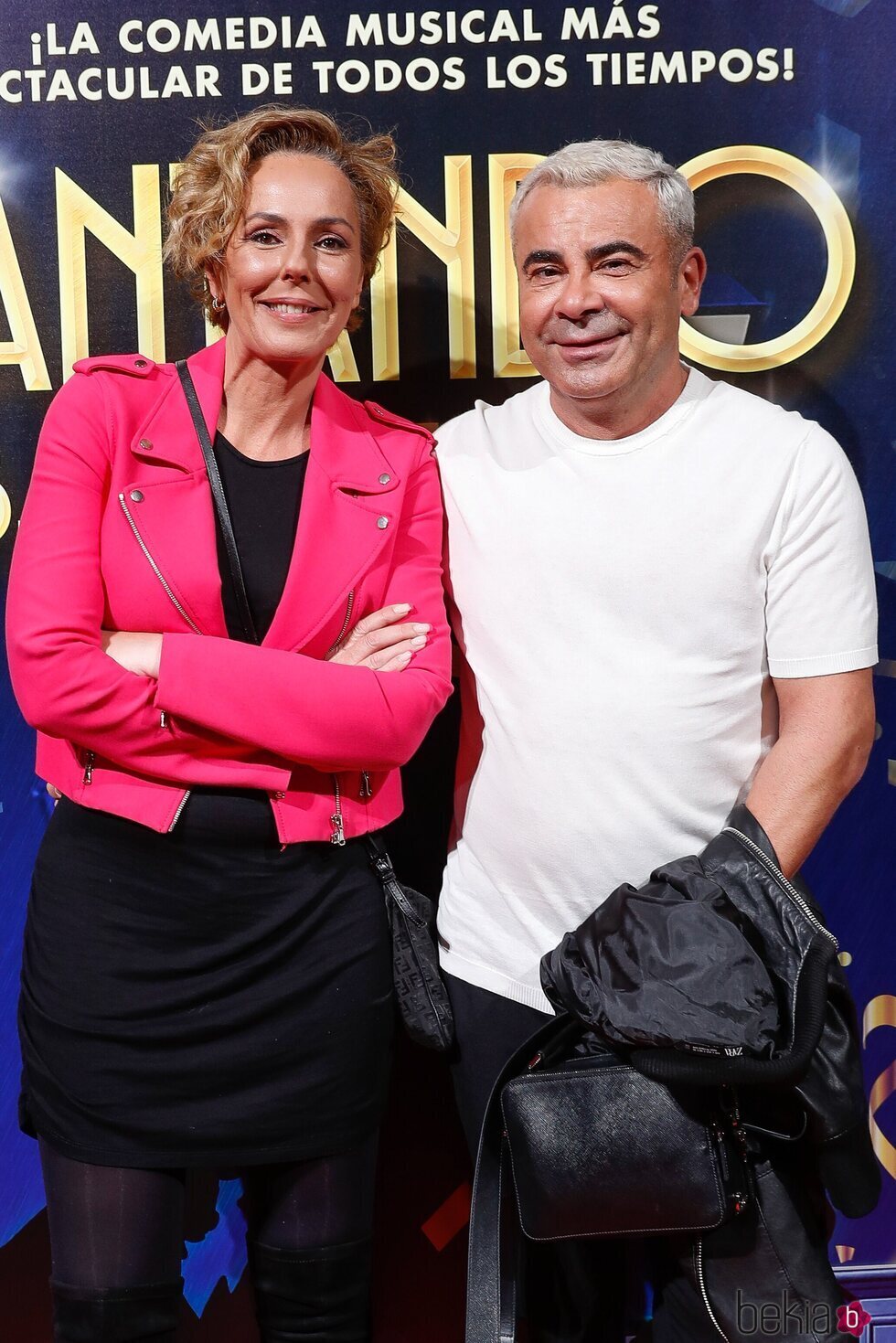 Rocío Carrasco y Jorge Javier Vázquez en el estreno del musical 'Cantando bajo la lluvia'