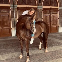 Amalia de Holanda montada en su caballo Mojito