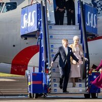 Guillermo Alejandro y Máxima de Holanda a su llegada a Suecia para su Visita de Estado