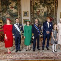 La Familia Real Sueca con Guillermo Alejandro y Máxima de Holanda en la recepción a los Reyes de Holanda en el Palacio Real de Estocolmo