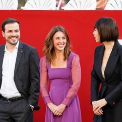 Alberto Garzón, Irene Montero y Diana Morant en el desfile militar por la Fiesta Nacional 2022