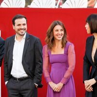 Alberto Garzón, Irene Montero y Diana Morant en el desfile militar por la Fiesta Nacional 2022