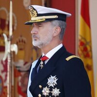 El Rey Felipe VI en el desfile militar por la Fiesta Nacional 2022