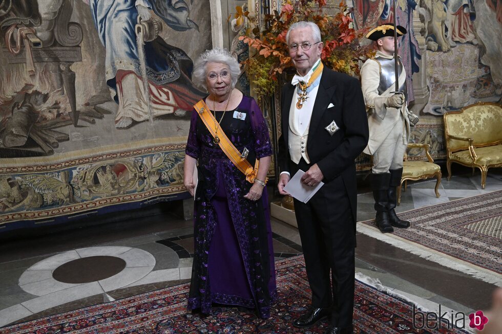 Cristina de Suecia y Tord Magnuson en la cena de gala por la Visita de Estado de los Reyes de Holanda a Suecia