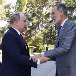 Felipe VI recibe a Alberto II de Mónaco en el Palacio de la Zarzuela durante su viaje a España