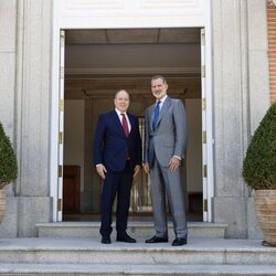 Felipe VI y Alberto II de Mónaco disfrutan de un almuerzo en el Palacio de la Zarzuela