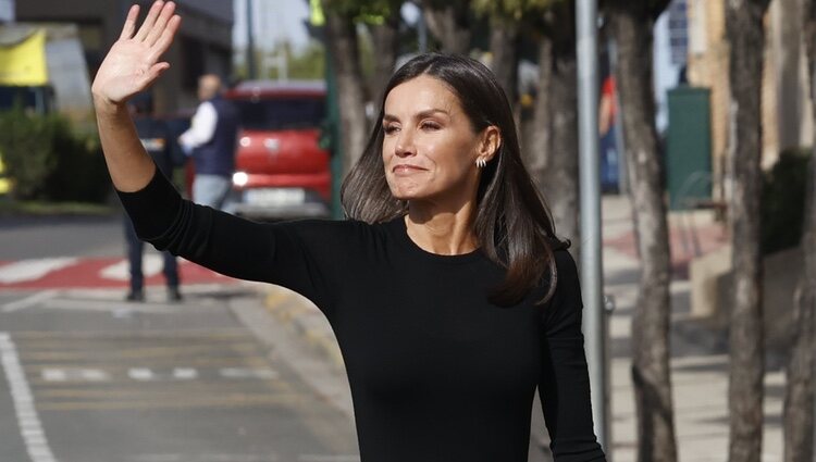 La Reina Letizia, llegando al homenaje de Pilar Miró en el Festival de Tudela