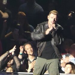 Nick Carter en un concierto de los Backstreet Boys al morir Aaron Carter