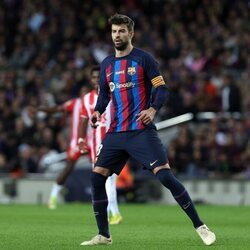 Gerard Piqué en su último partido con el Barça