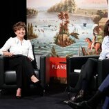 Sonsoles Ónega y Cristina Campos en la presentación de las novelas ganadora y finalista del Premio Planeta 2022