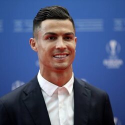 Cristiano Ronaldo en la ceremonia de las fases de grupo 2019-2020 de la Champions League